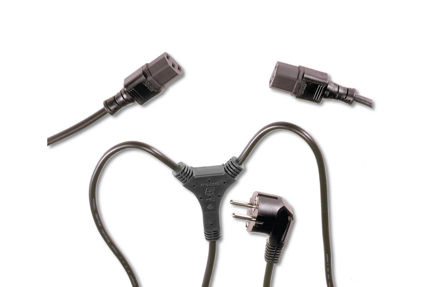 Y Güç Kaynağı Kablosu, Schuko Erkek - 2x C13 Dişi, 1.7 metre (Mai