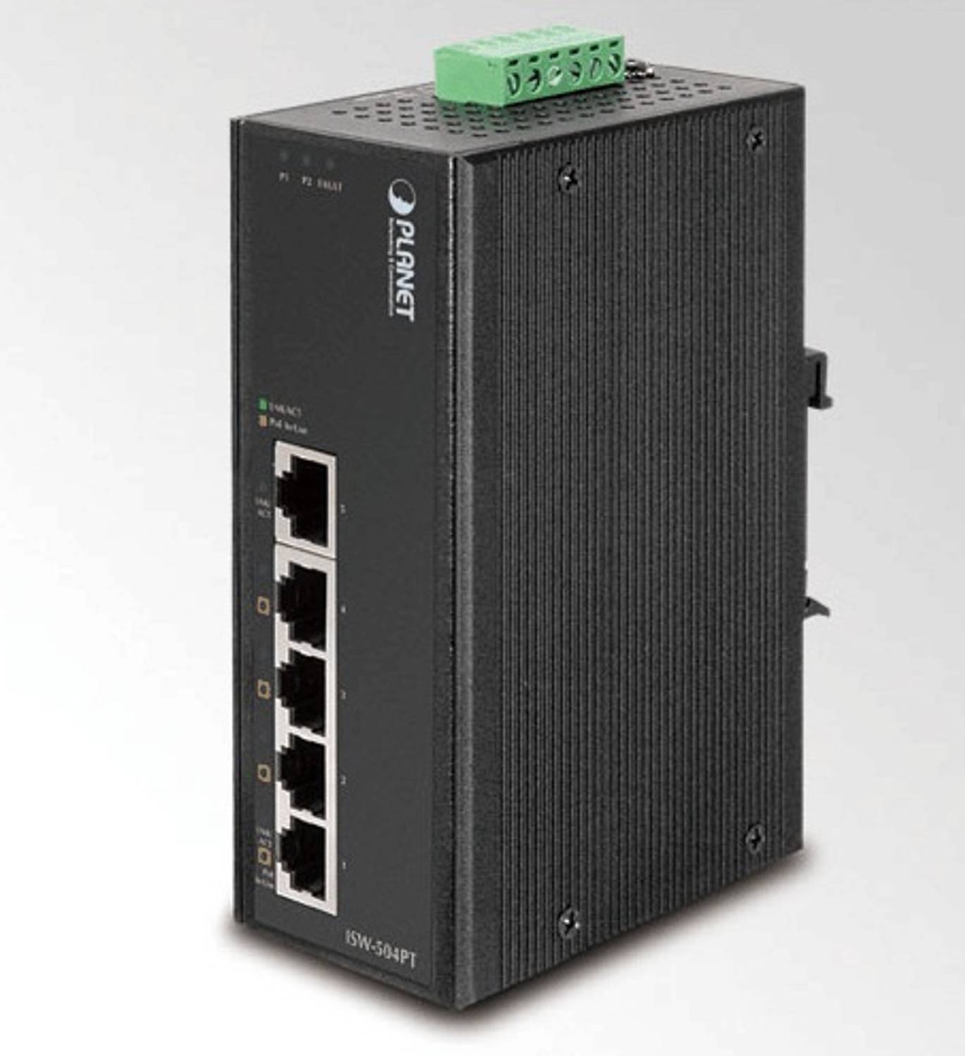 Промышленный неуправляемый PoE коммутатор с 5 портами 10/100Мбит/с, поддержка PoE до 15.4 Вт, защита от перегрузки и широкий диапазон температур