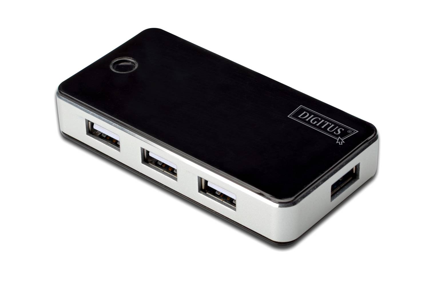 Digitus 7 Port USB Hub, USB 2.0, siyah/gümüş renk, güç adaptörlü, plastik