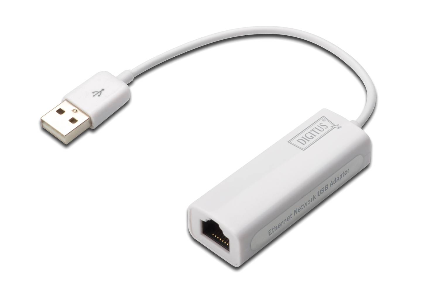 Адаптер Digitus USB 2.0 для быстрой сети, 1 x 10/100 RJ45, USB-A, поддержка Windows и Mac, Plug & Play, не требует внешнего питания