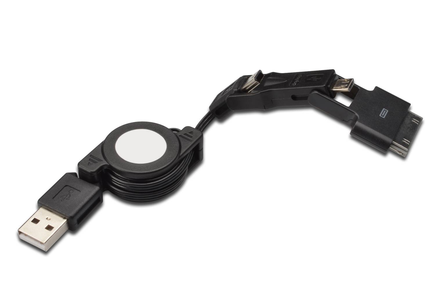 3 in 1 Roller Cable, Samsung 30pin male to micro USB B male +