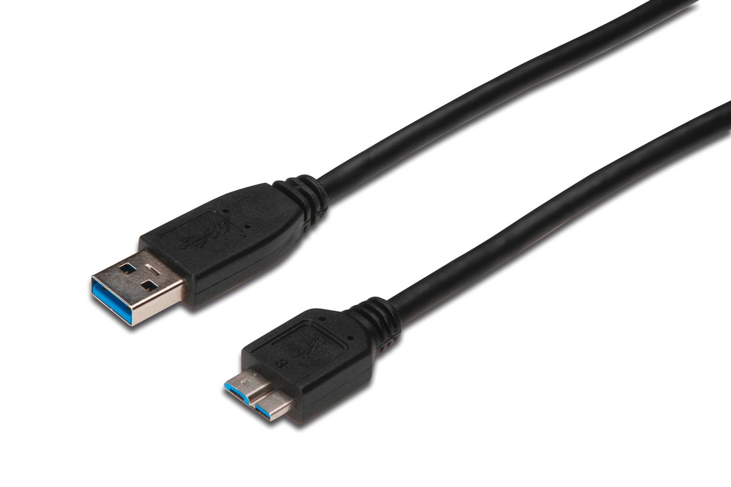 USB 3.0 Bağlantı Kablosu, USB A Erkek - USB micro B Erkek, 1.8 metre, AWG 28, USB 3.0 uyumlu, UL, siyah renk