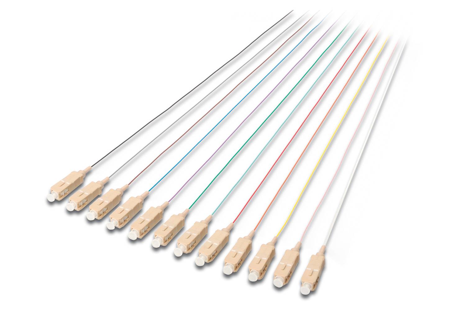 ذيل ألياف Digitus SC، 50/125 ميكرون، متعدد الأوضاع، بسماكة 0.9 مم، بطول 2 متر