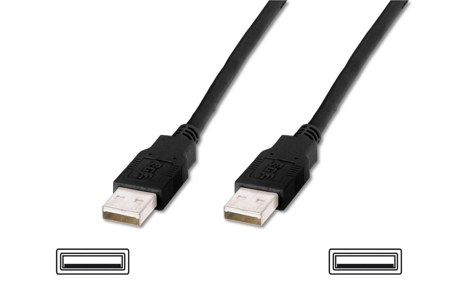 كابل توصيل USB 2.0، USB A ذكر إلى USB A ذكر، 1 متر، AWG
