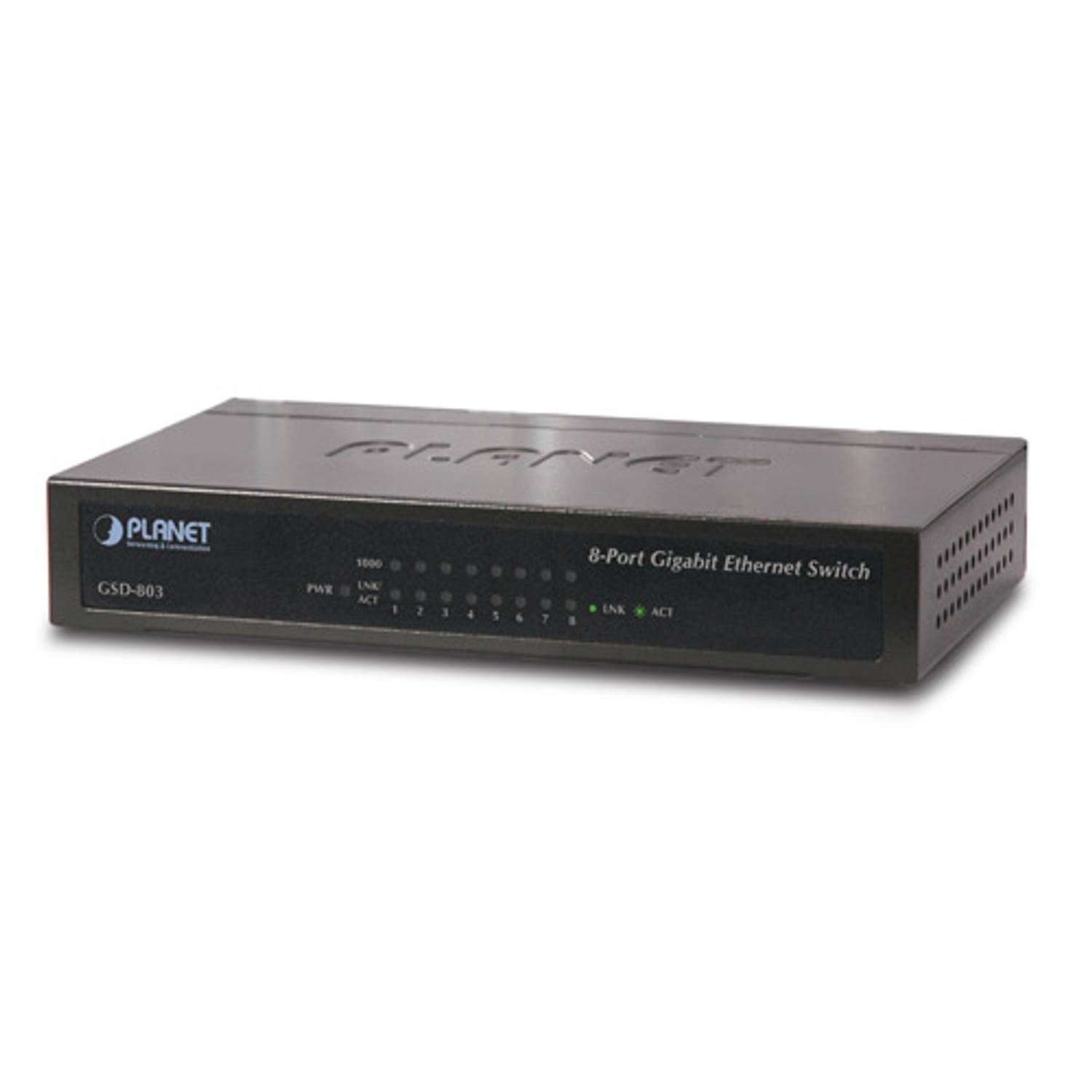 Unmanaged Switch 8-Port 10/100/1000Base-T with External Power Adapter