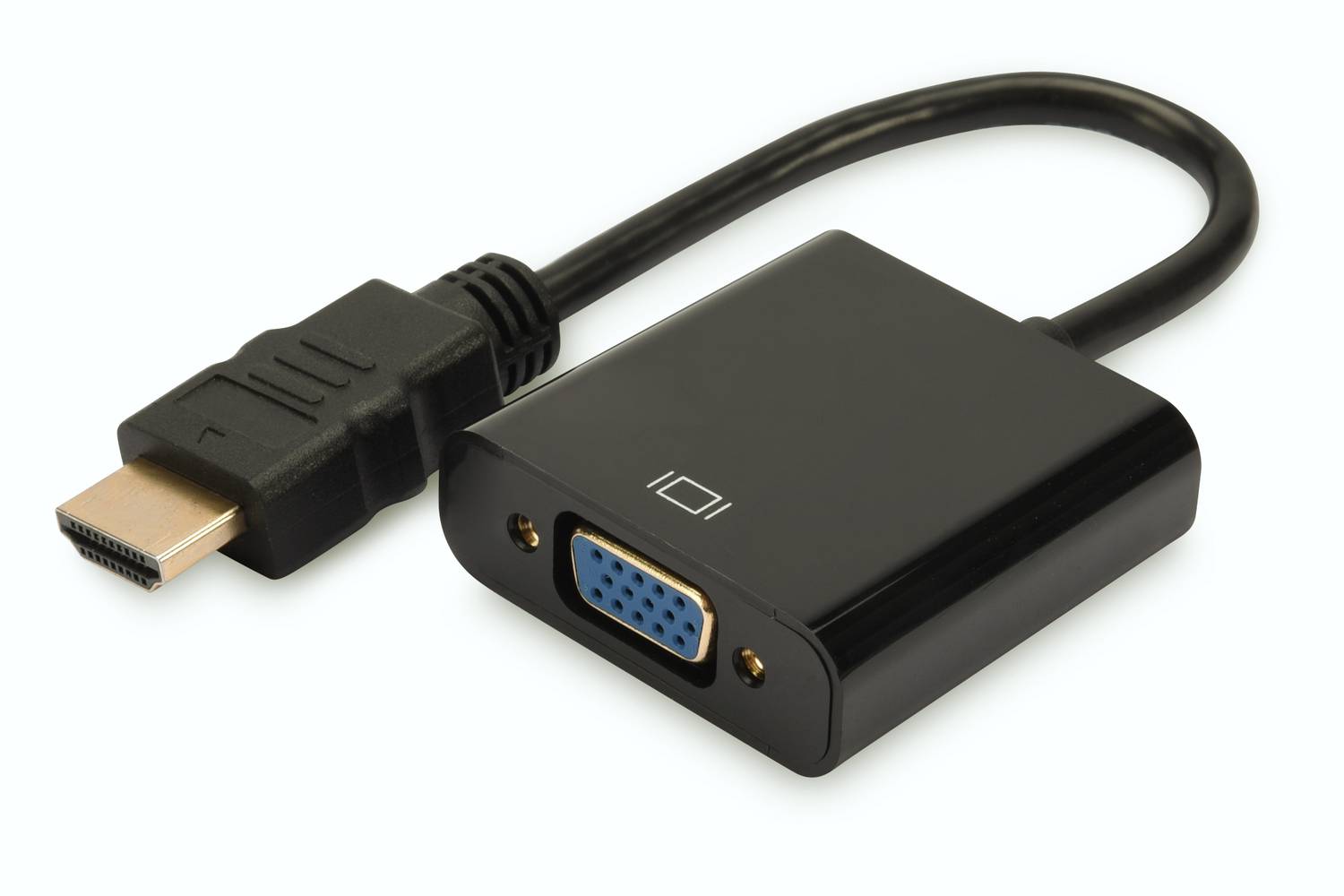 HDMI &lt;-&gt; VGA Çevirici Adaptör, Giriş: HDMI A erkek, 3,5mm audio dişi, Çıkış: VGA dişi,  siyah renk