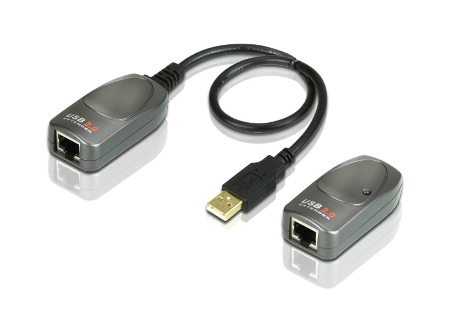 USB 2.0 удлинитель до 60 м с поддержкой Cat 5/5e/6, скорость до 480 Мбит/с, адаптер 5В, 2.6А в комплекте, Plug & Play, простая установка