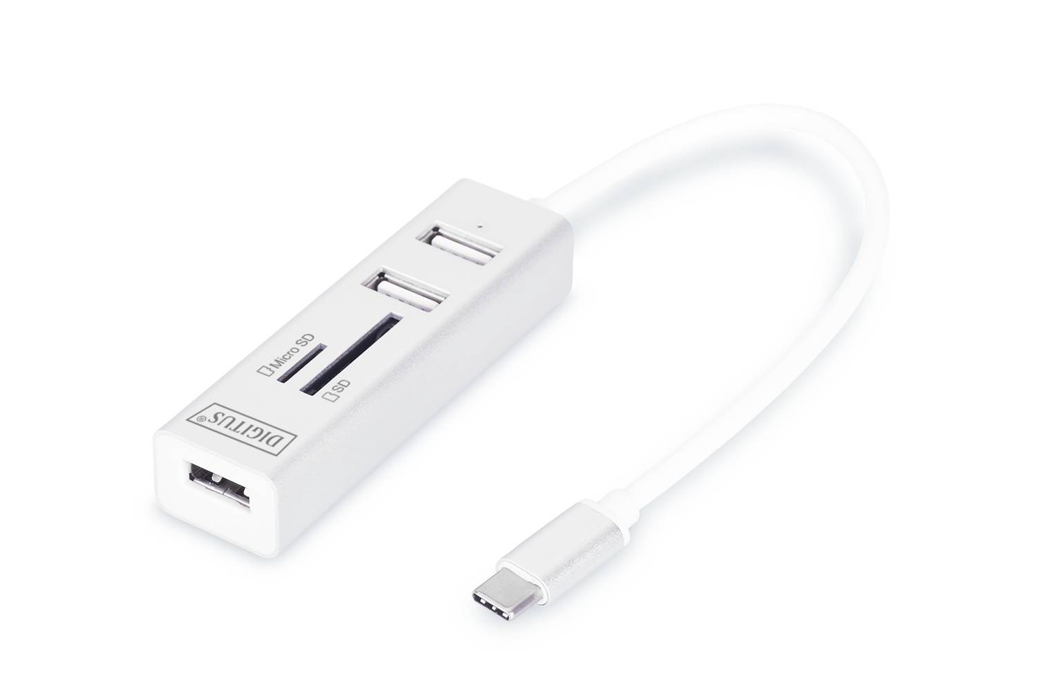 Digitus USB 2.0 Type C 3 Port Hub، قارئ بطاقات، 3 x USB 2.0. 1x
