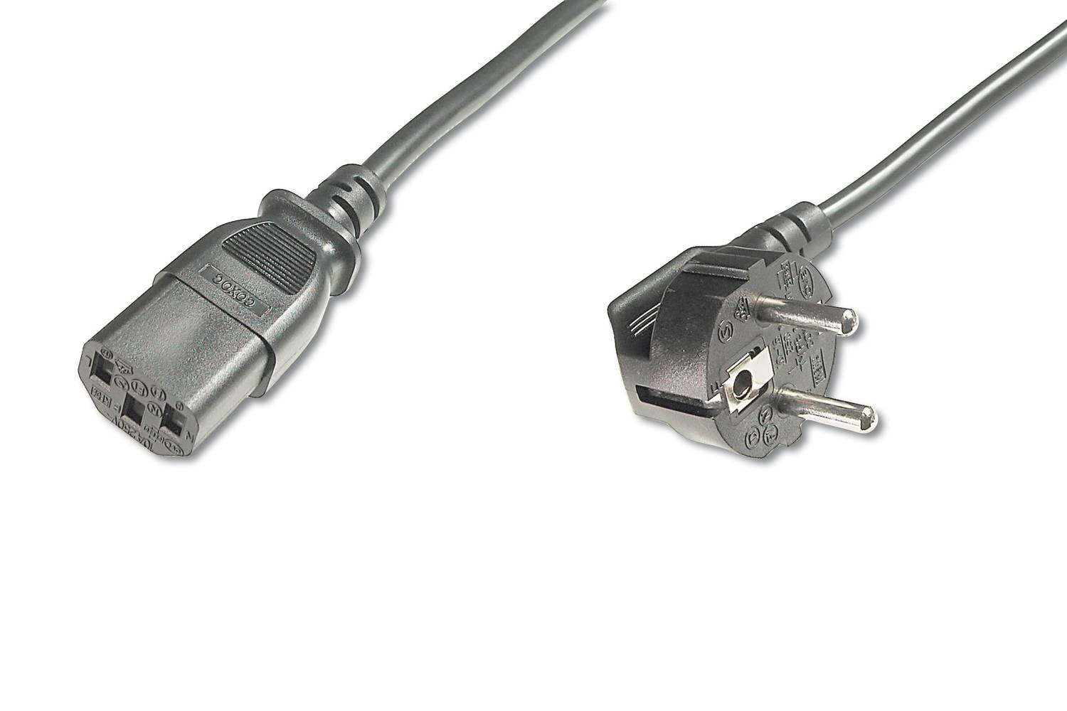 Beek Güç Kablosu, Schuko-C13, 2,5 metre, 10A 250V, siyah renk, H05VV F 0.75x3&lt;br&gt;Beek Schuko C13 Power Cable, 250CM, H05VV-F 3*0.75mm2