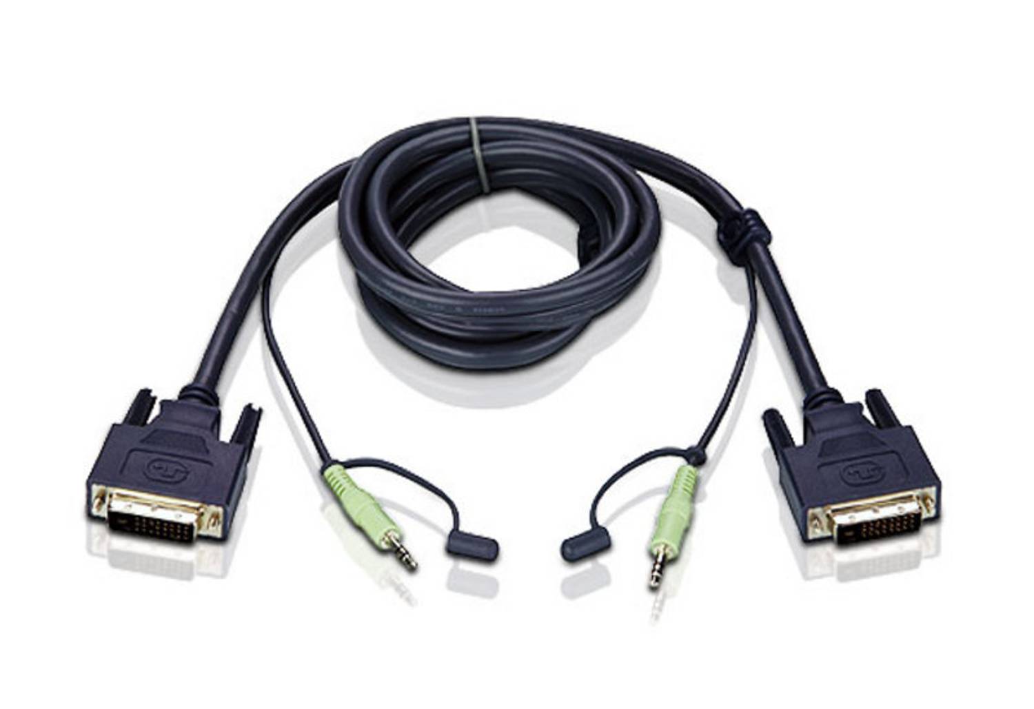 Кабель DVI-D Single-Link, 1.80 метра, для ПК и аудио устройств, поддержка DVI-D и Mini Stereo Jack