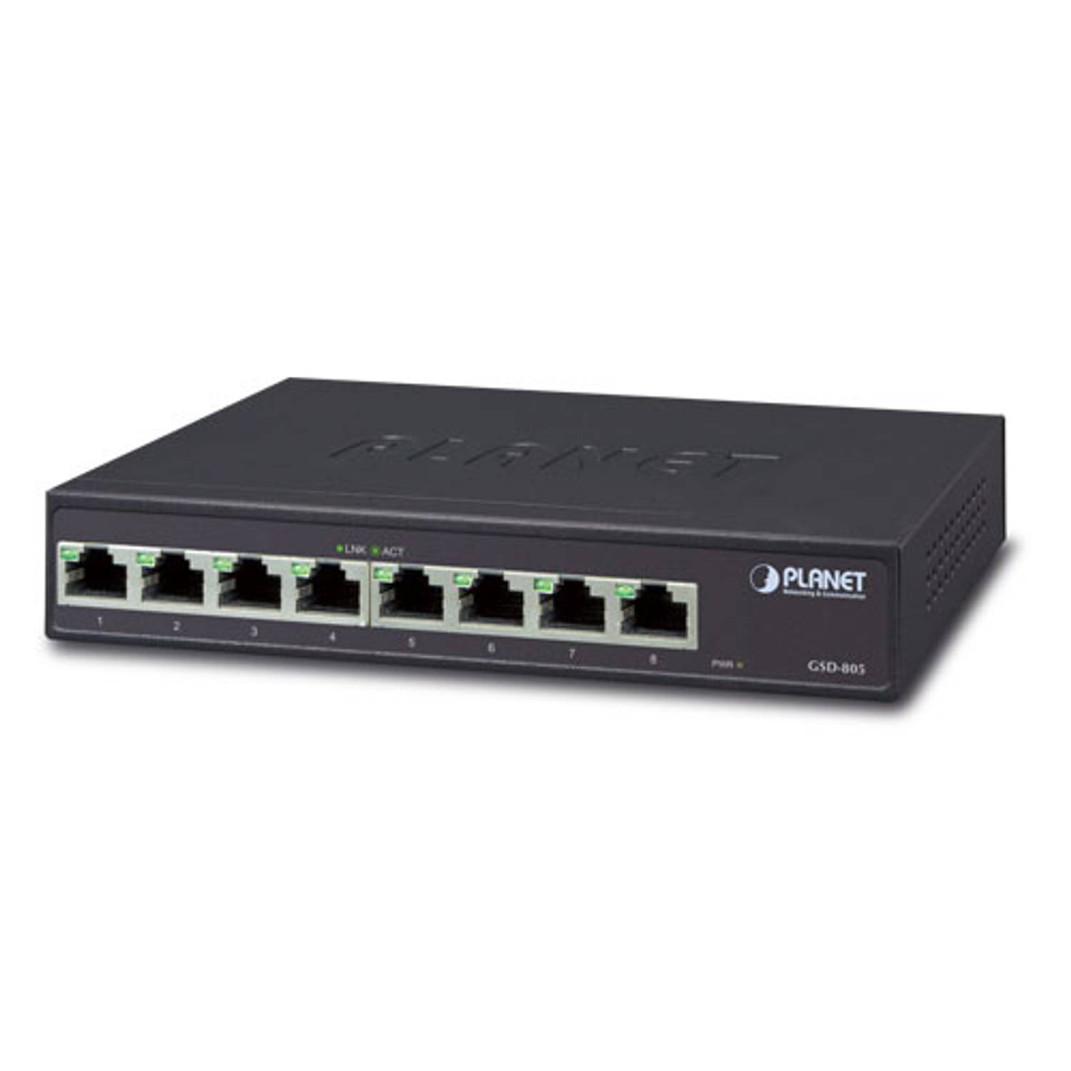 Yönetilemeyen Switch (Unmanaged Switch)<br>8-Port 10/100/1000BASE-T<br>Dahili güç adaptörü