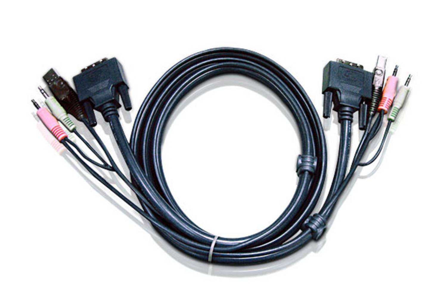 USB DVI-I Single Link KVM Cable, 3 meters