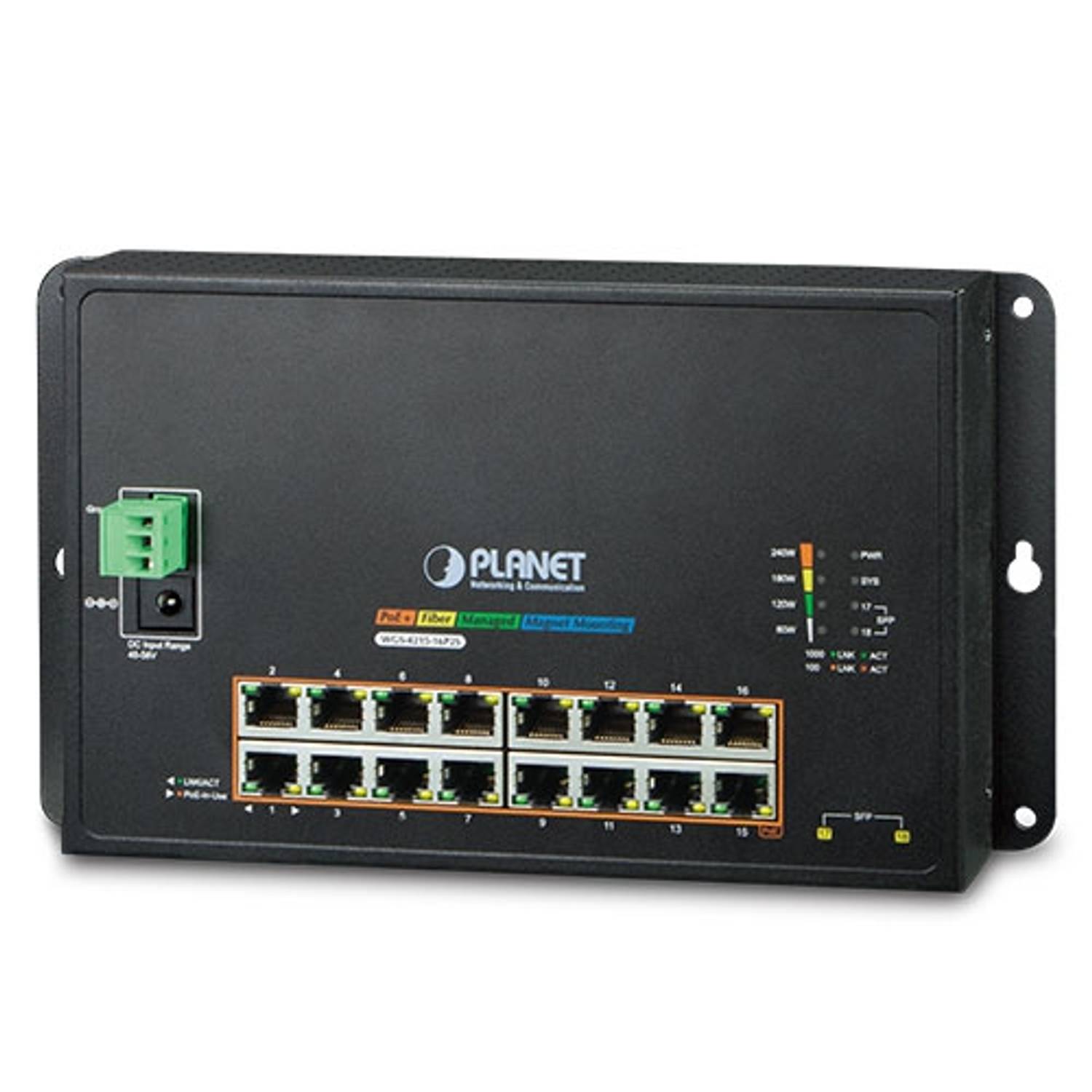 Endüstriyel Duvar Tip L2 Yönetilebilir Switchbrn16-Port 10/100/10