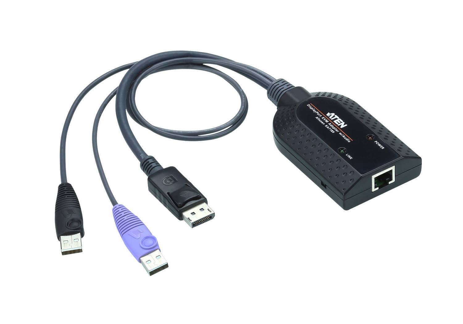 محول KVM مع دعم بطاقة ذكية وفك صوت بتقنية DisplayPort USB، جودة صورة عالية 1920x1200، دعم وسائط افتراضية، تصميم مدمج