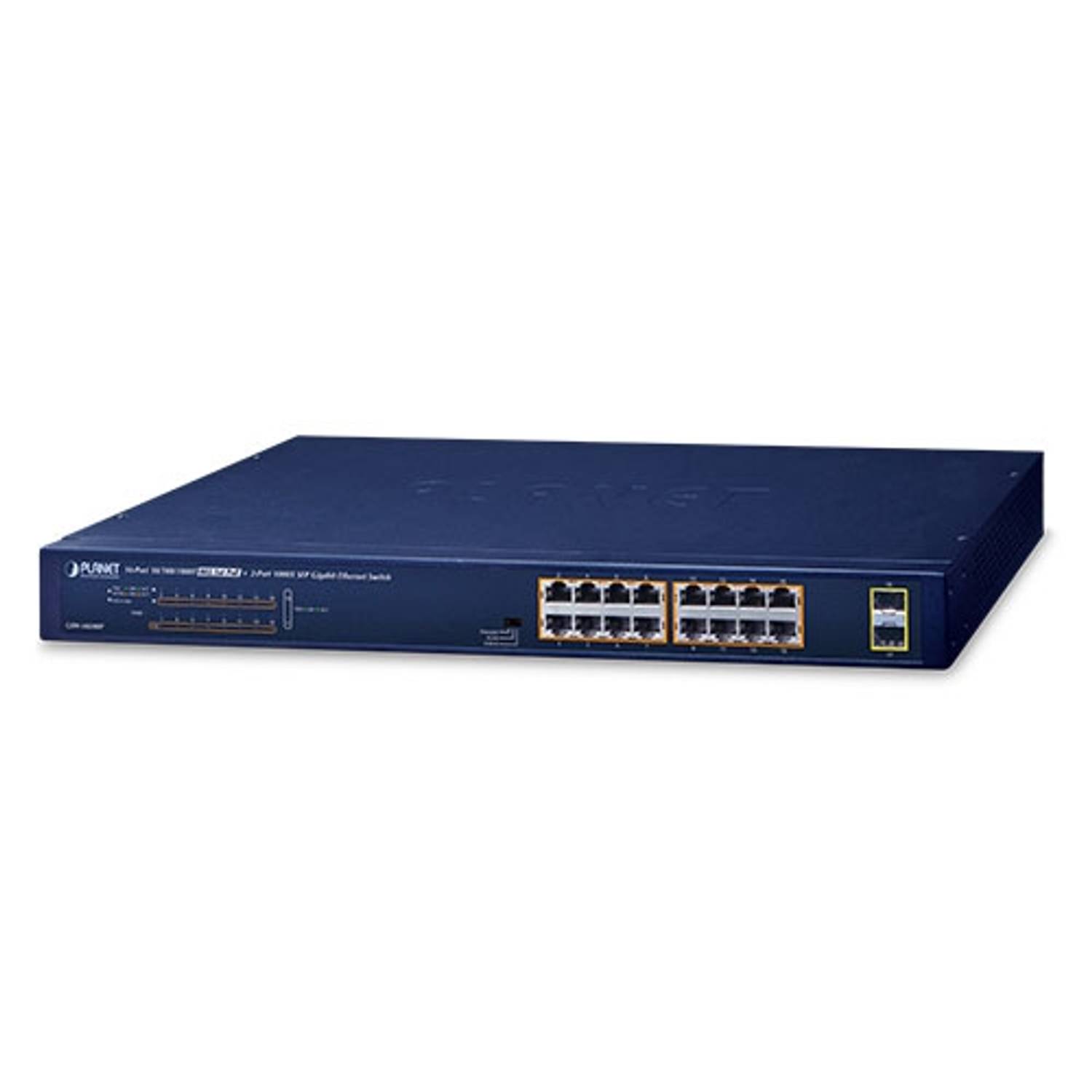 Unmanaged 16-Port Desktop Switch 10/100/1000T with PoE+ Injector 30.8W per Port and 240W Power Budget, 2-Port 1000X SFP