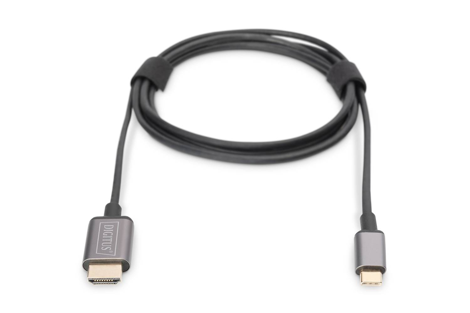 Адаптер USB-C - HDMI, 1.8 м, 4K/30Hz, черный, металлический корпус, поддержка 4K, 3D, 5 Гбит/с, совместимость с Windows и MacOS