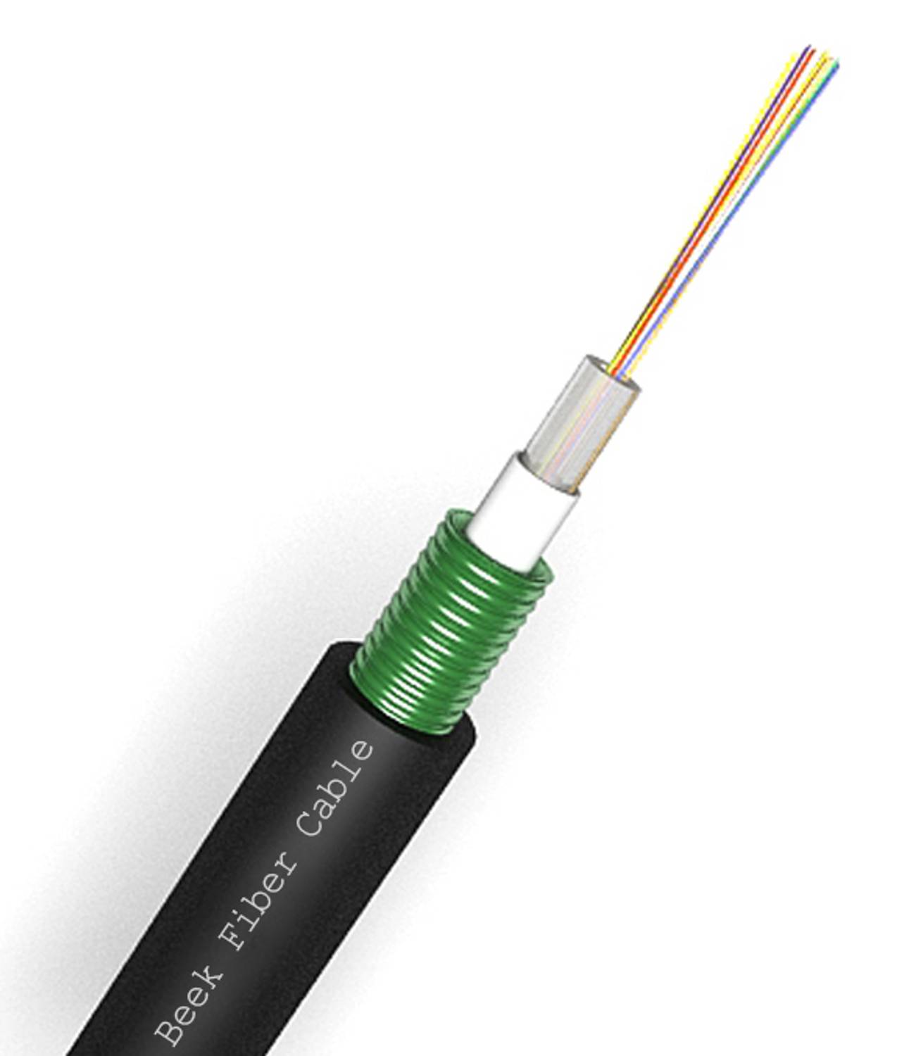 Beek Outdoor Fiber Optic Cable, 12 Core, OM3, 50/125μ Multimode, Unitube, Armored/Shielded