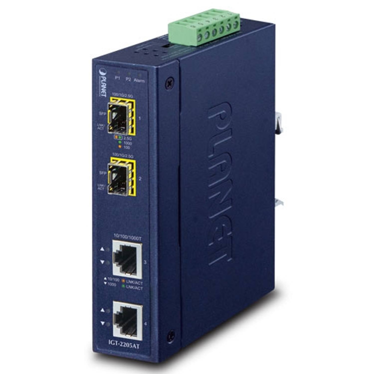 Industrial Media Converter, 2-Port 10/100/1000T to 2-Port 100/1000/2500X SFP, High Performance and Durable Design