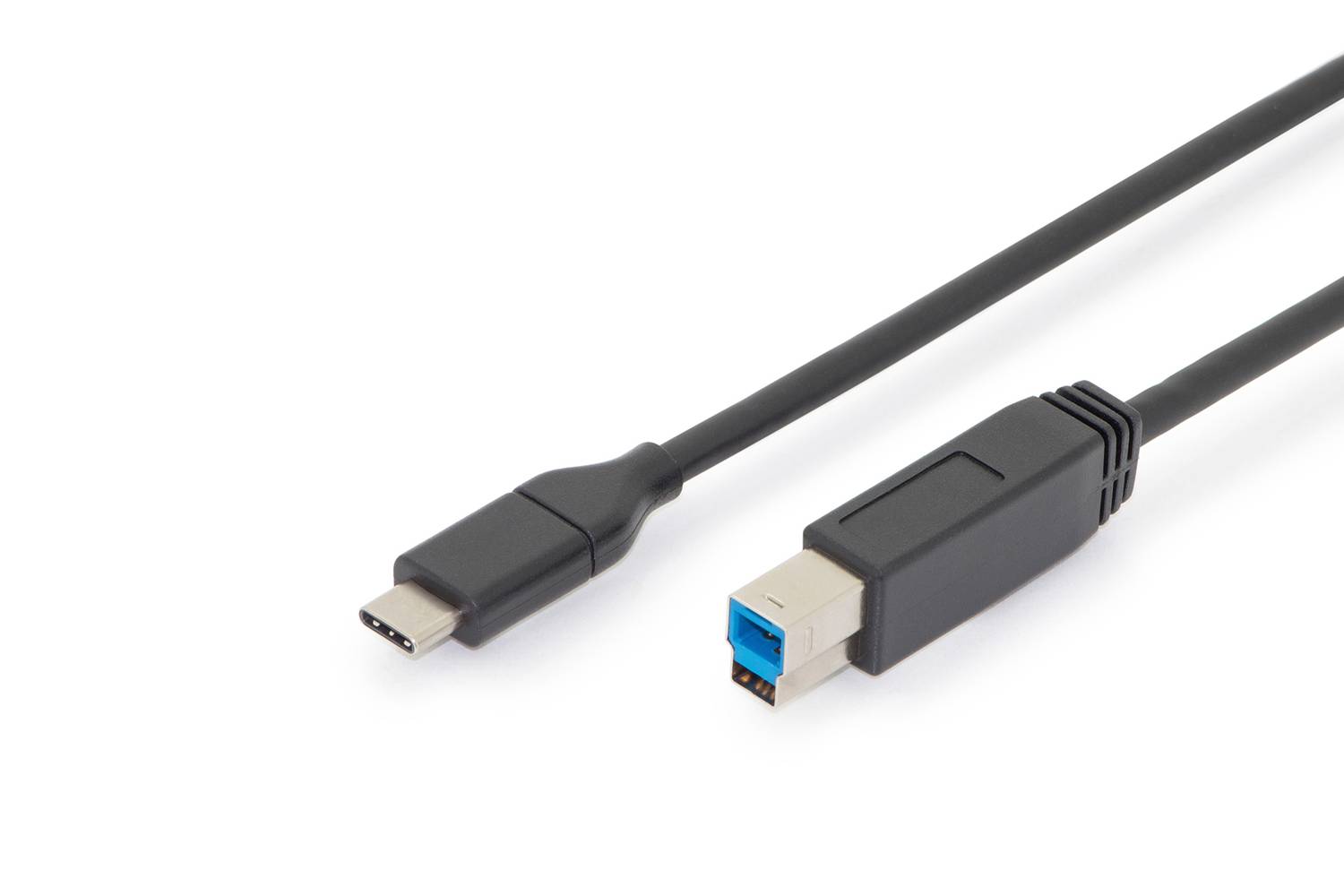 Кабель Digitus USB Type-C, тип C до B, 1 м, Gen2, 3A, швидкість 10 Гбіт/с, нікельовані роз'єми, підтримка USB PD, чорний