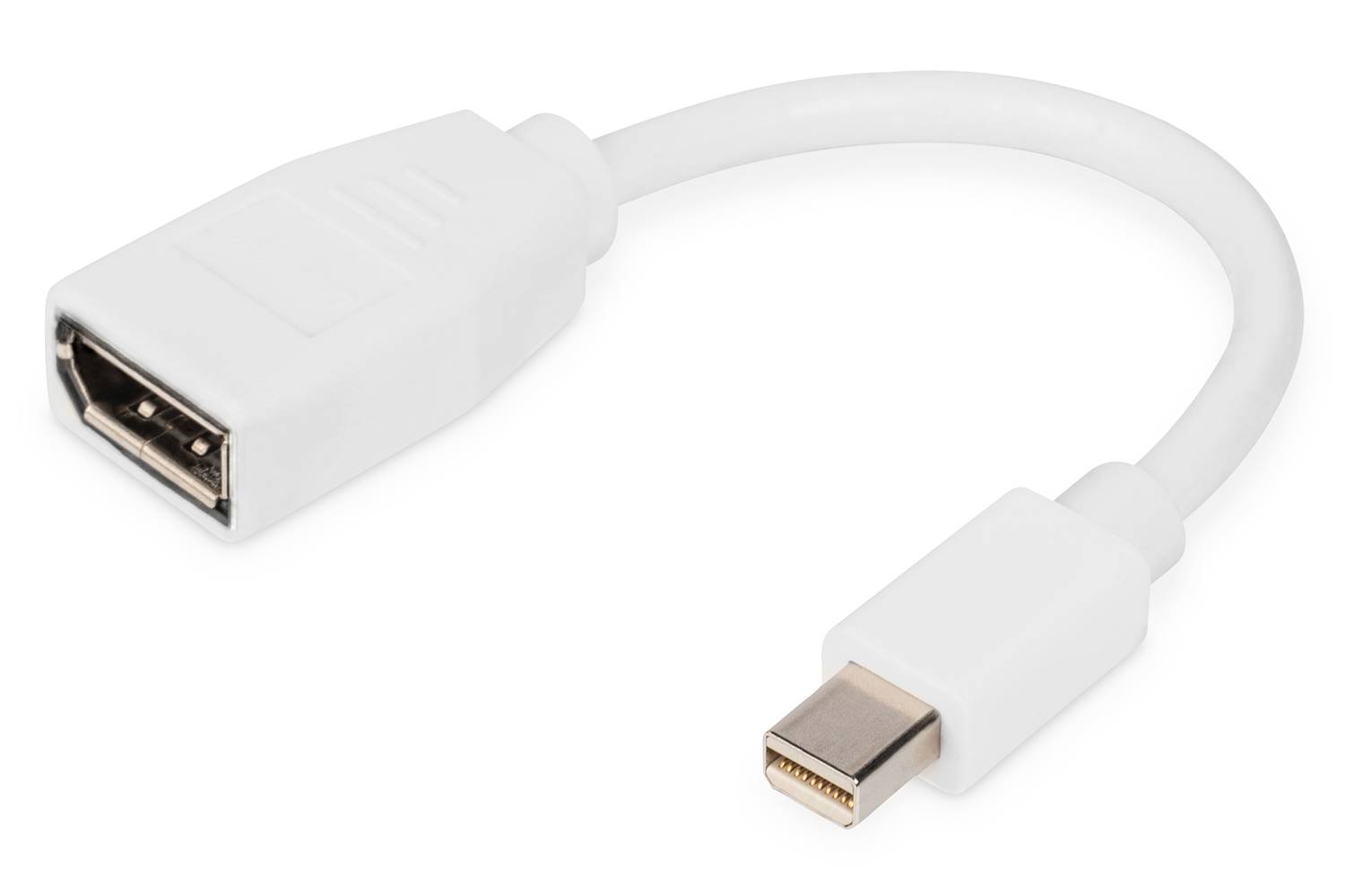 Digitus DisplayPort Adaptörü, mini DP Erkek <-> DP Dişi, 0.15 metre , DP 1.2 uyumlu<br>Digitus DisplayPort Adapter, mini DP - DP M/F, 0.15m, DP 1.2 conform