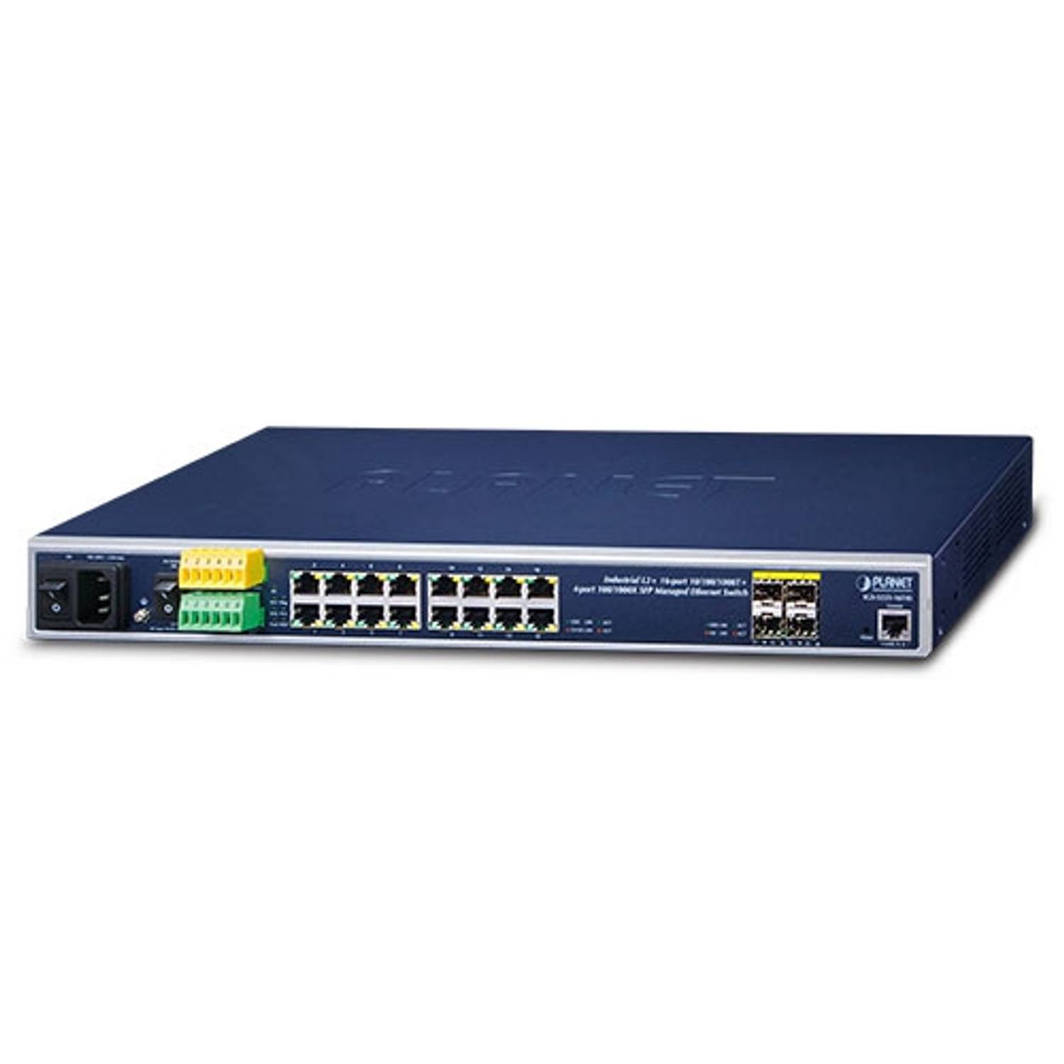 Endüstriyel Tip Yönetilebilir Ethernet Switch (Industrial Managed Ethernet Switch)&lt;br&gt;Basic L3&lt;br&gt;16-Port 10/100/1000T&lt;br&gt;4-Port 100/1000X SFP&lt;br&gt;1 x Konsol Port&lt;br&gt;IP30, -40~75 Derece C