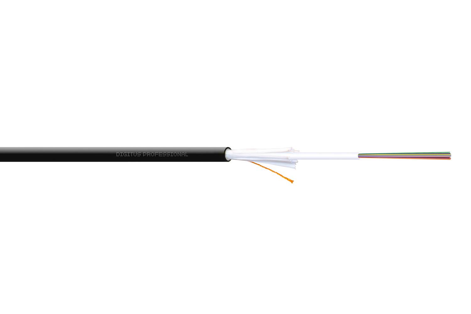 4-Core Indoor Fiber Optic Cable OS2 9/125µm Low Smoke Zero Halogen UV Resistant with Glass Yarn Armouring and Rodent Protection