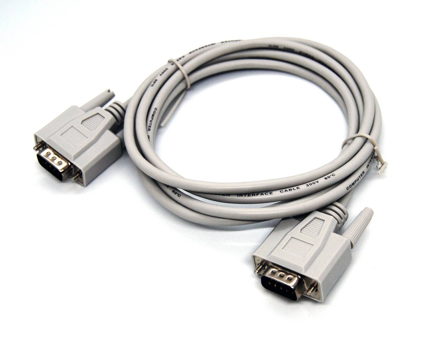 DB9 M/M кабель бежевий, 3 метри, надійне з'єднання для комп'ютерної техніки