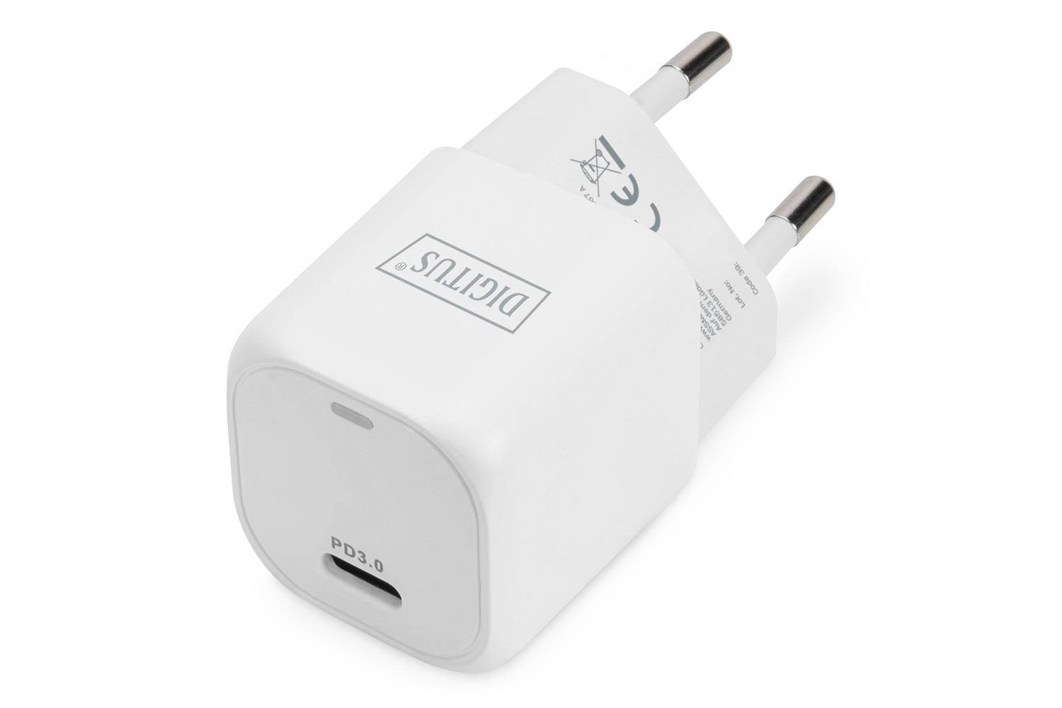 Digitus USB-C™ Mini Şarj Adaptörü, 20W, PD 3.0, beyaz renk&lt;br&gt;Digitus USB-C™ Mini Charging Adapter, 20W 20W, PD 3.0, white