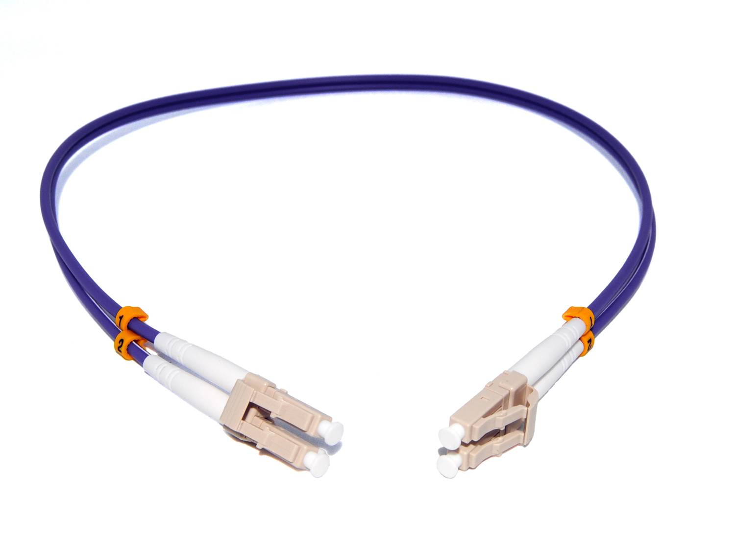 Оптоволоконний патч-кабель Beek LC-LC, многомодовий OM4 50/125, дуплексний, 3.0 мм, LSZH, довжина 0,5 метра