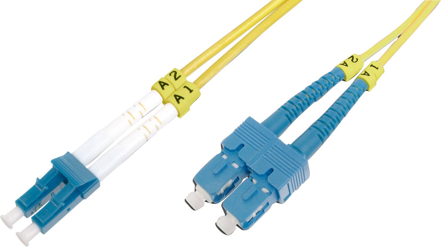 Beek LC-SC Fiber Optic Patch Cable, 9/125 µm, Singlemode, 3.0mm, Duplex, OS2, LSZH, 0.5 Meter