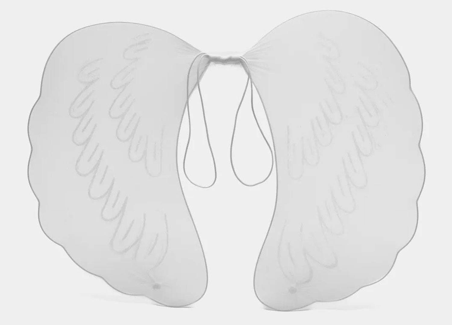 Белые тюлевые крылья с белым пером 40x50 см для детей, идеальны для костюмированных вечеринок и фотосессий