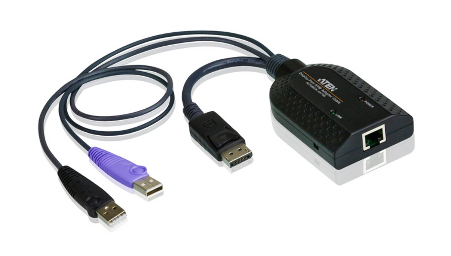 USB DisplayPort Sanal Medya KVM Adaptörü, Smart Card Desteği&lt;br&gt;USB DisplayPort Virtual Media KVM Adapter with Smart Card Support