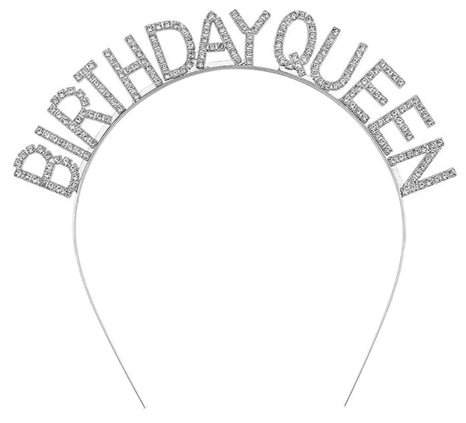 Королевская тиара с кристаллами "Birthday Queen" серебристого цвета 16x17 см для детей, идеальна для незабываемого дня рождения