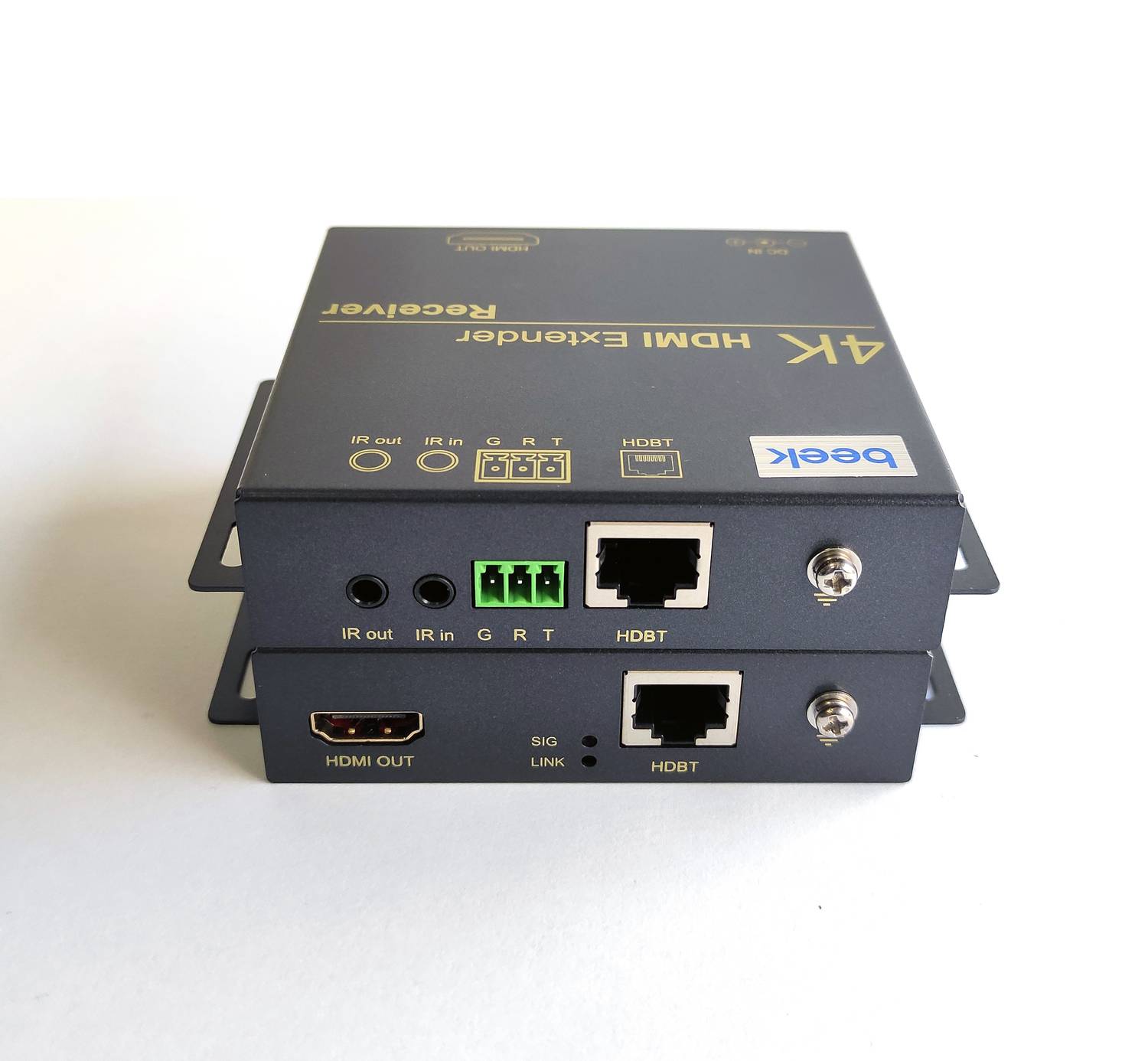 جهاز إطالة إشارة HDMI Beek 4K حتى 70م/4K60Hz و100م/1080P مع وحدة استقبال وإرسال ودعم HDBaseT