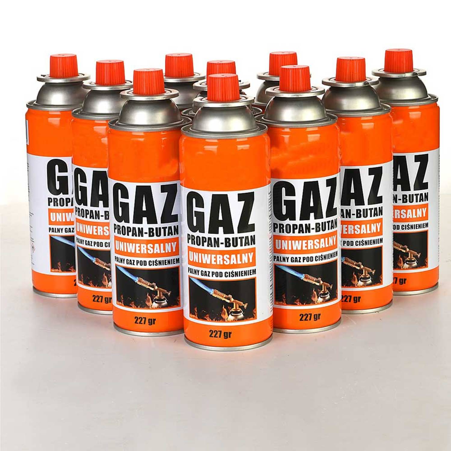 Картридж для газовой плиты 227Г (10 шт), 100% безопасен, подходит для туристического оборудования и работы в индустрии, совместим с бутановыми картриджами