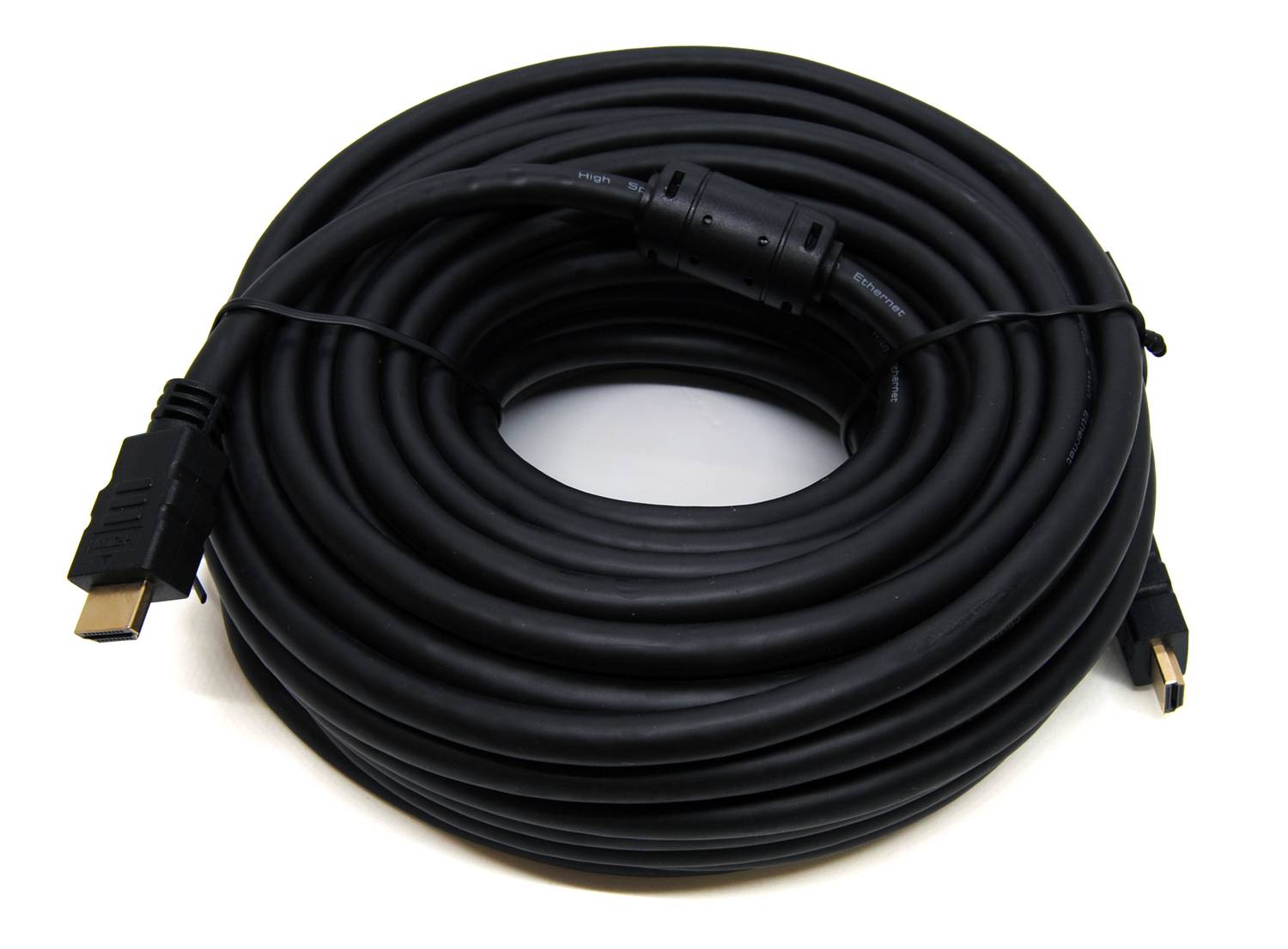 كابل HDMI عالي السرعة مع إيثيرنت ببطول 20 متر، دقة 4K X 2K@30Hz، طرف A ذكر إلى طرف A ذكر، مع الذهب والمرشحات الفيريتية