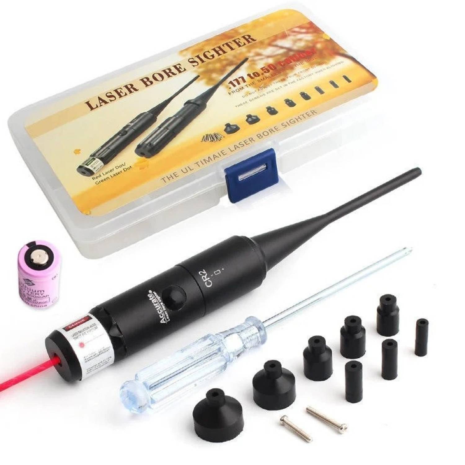 مجموعة تصويب بالليزر الأحمر بدقة عالية من 0.177 إلى 0.50 مع إعداد مصنع جاهز للاستخدام، لا حاجة لضبط البراغي