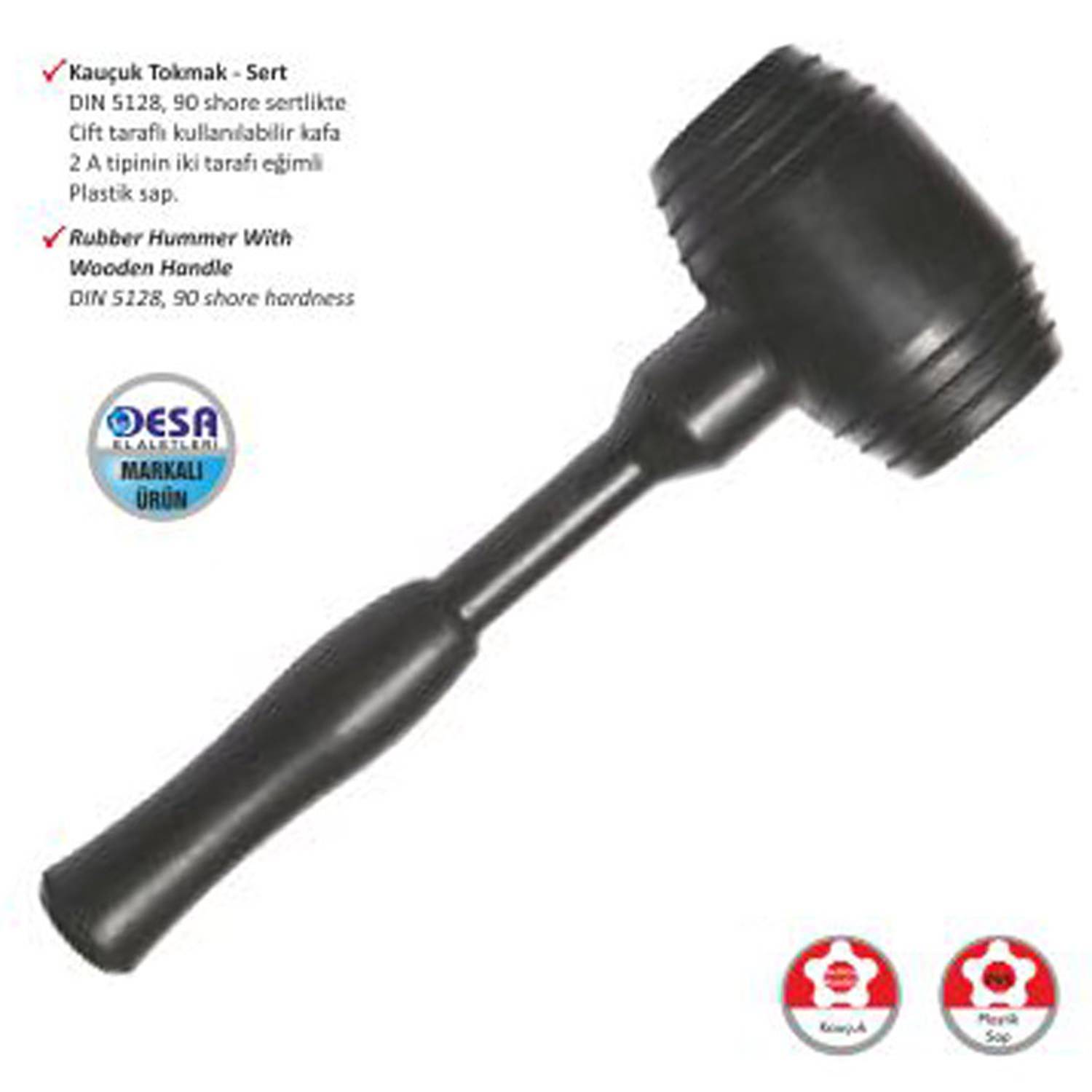 Десса гумовий молоток No:70 - для точних і безпечних робіт, з ергономічним дизайном і поглинанням ударів, підходить для різних поверхонь