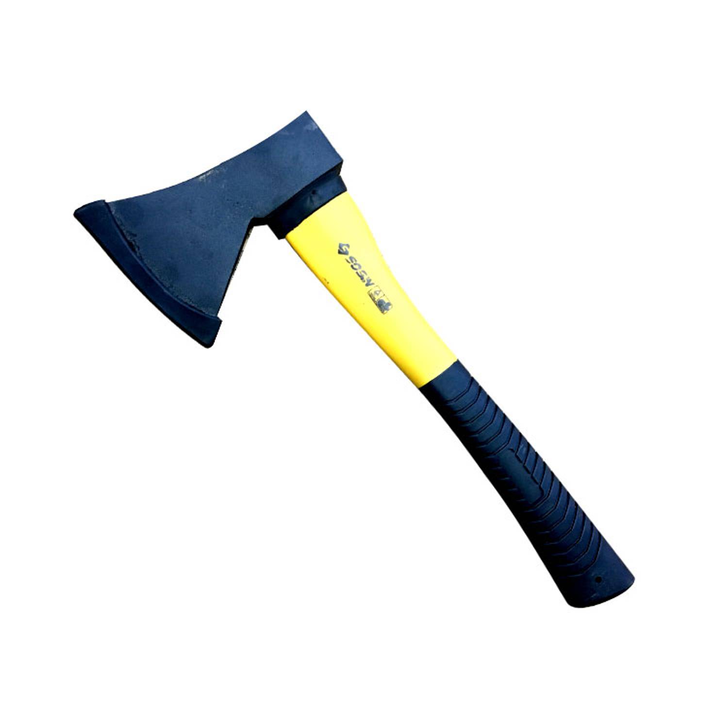 Тендітна сокира з волоконним держаком та гумовим покриттям для безпечного використання у саду та активностях на природі