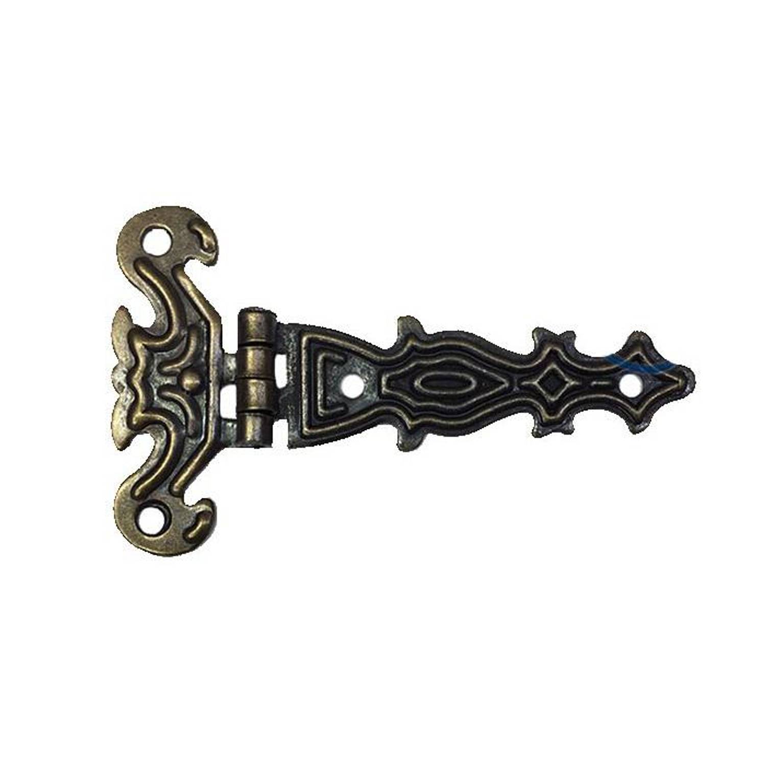 Декоративная металлическая шарнирная петля с одним хвостом - 40x68 мм, малая, антикварная, 1 шт. для маленьких проектов и винтажного дизайна