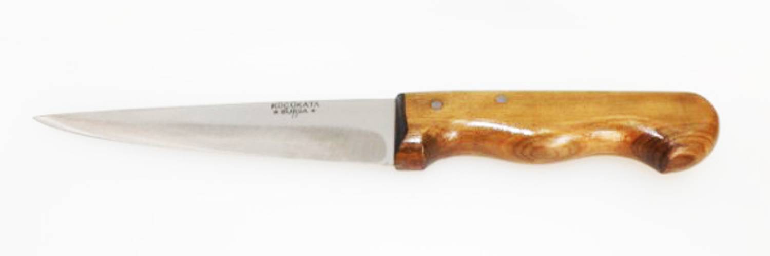 سكين قص بروس بمقبض خشبي ذو شكل رفيع وحاد بطول 15.5 سم، مثالية للقطع الدقيق في المطبخ