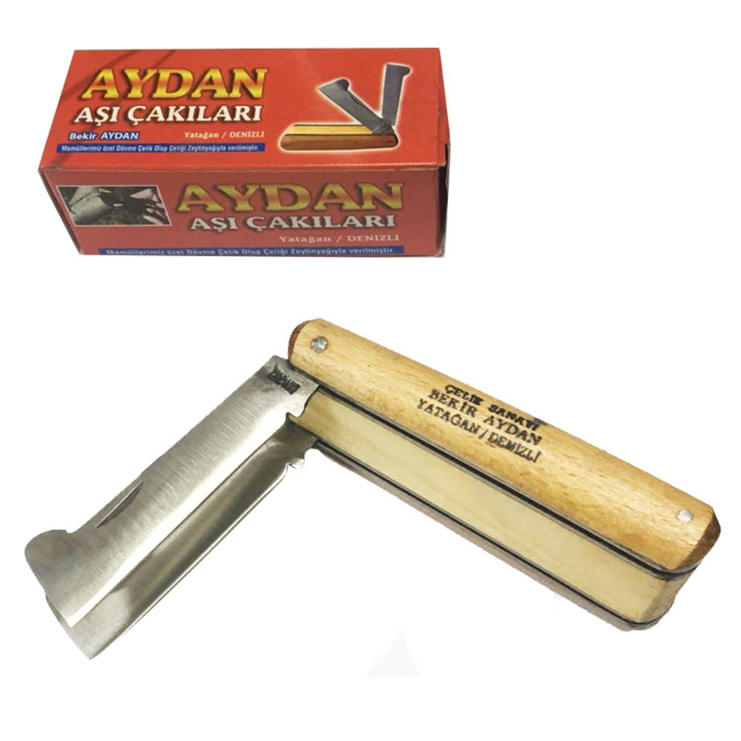 Двосторонній черевик Yatağan з дерев'яною ручкою для вакцинації саджанців та фруктів, з якісної сталі та ергономічним дизайном