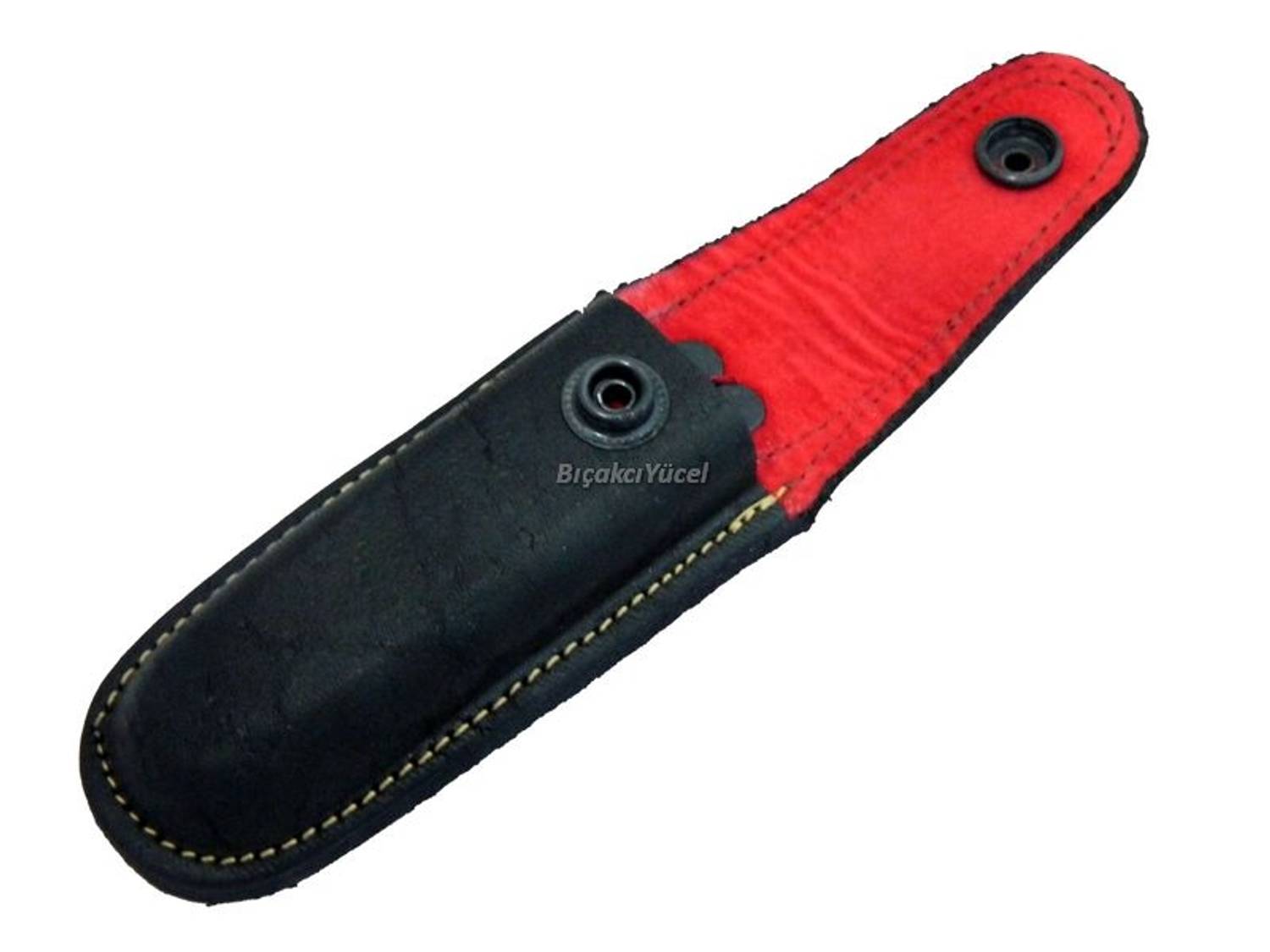 حافظة سكاكين جلد طبيعي رقم 2 - 12 سم، بتصميم لحزام الجلد