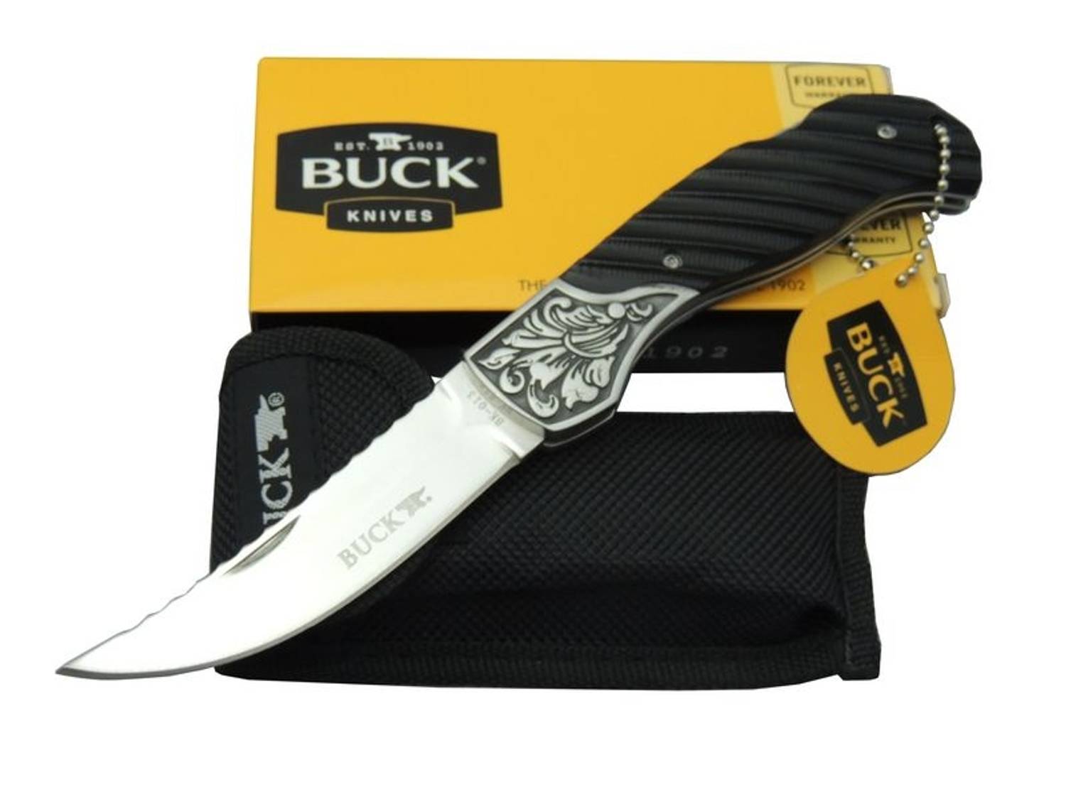 Нож для кемпінгу Buck Knives BK-013BK 20,5 см з ергономічною рукояткою, у надійному чохлі та елегантній коробці