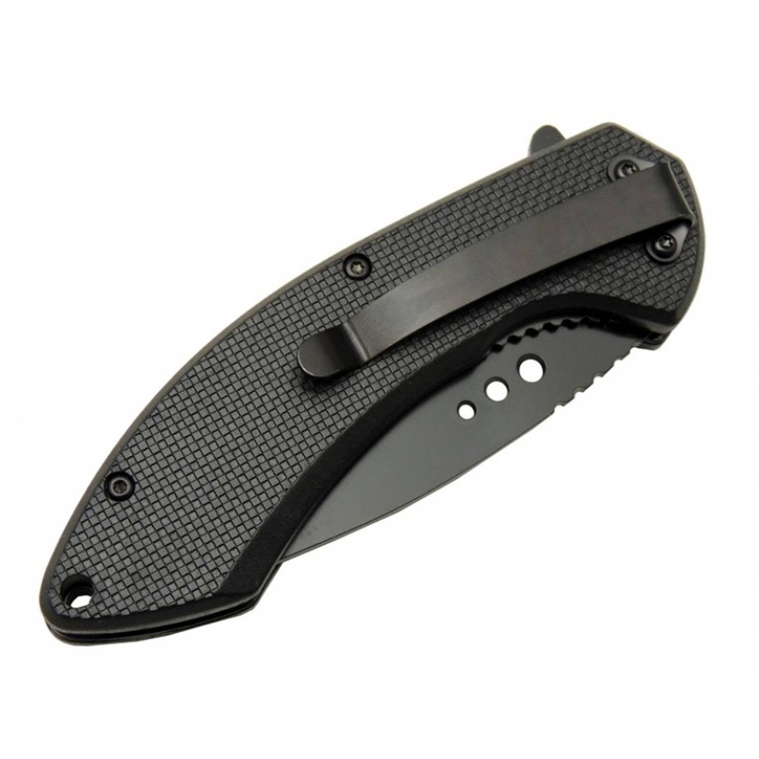 Складний червоний туристичний ніж 20 см - напівавтоматичний, з чохлом та рельєфним лезом для кемпінгу і активного відпочинку