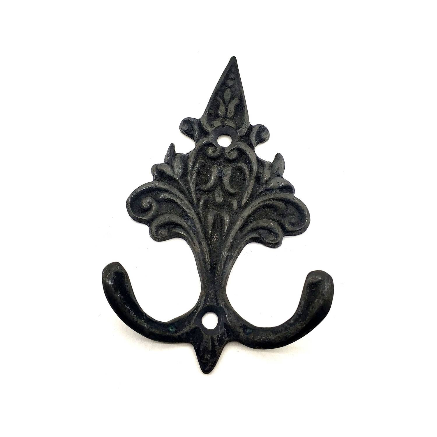 Антикварная декоративная вешалка из латуни с фигуркой сосны - 98x57 мм, оксидированный финиш, элегантный и функциональный аксессуар для вашего интерьера