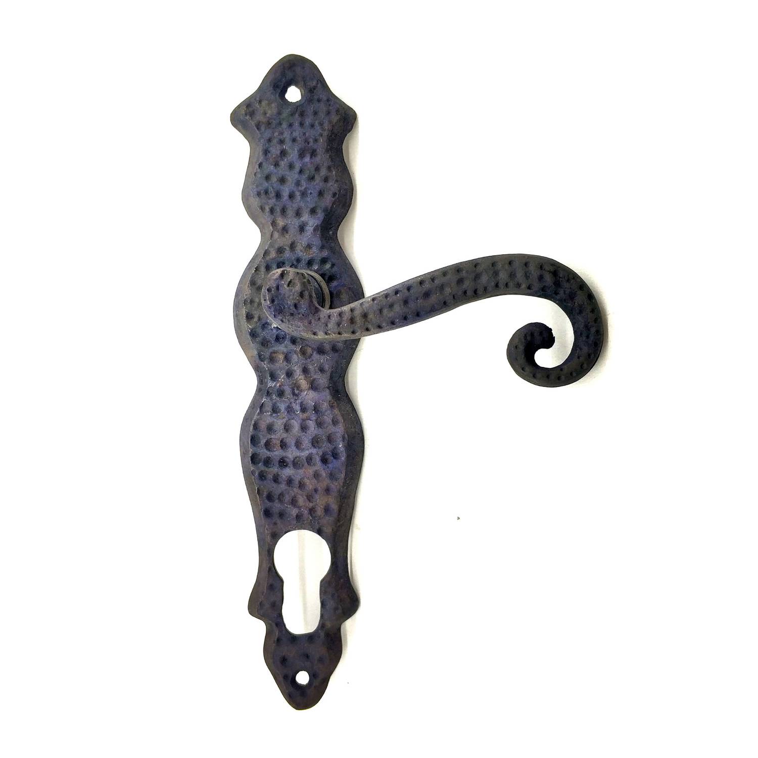 مقبض باب نحاسي منحني بتصميم عتيق - 210x43 مم، مطلي بالأوكسيد للحصول على لمسة جمالية ومرونة في الاستخدام