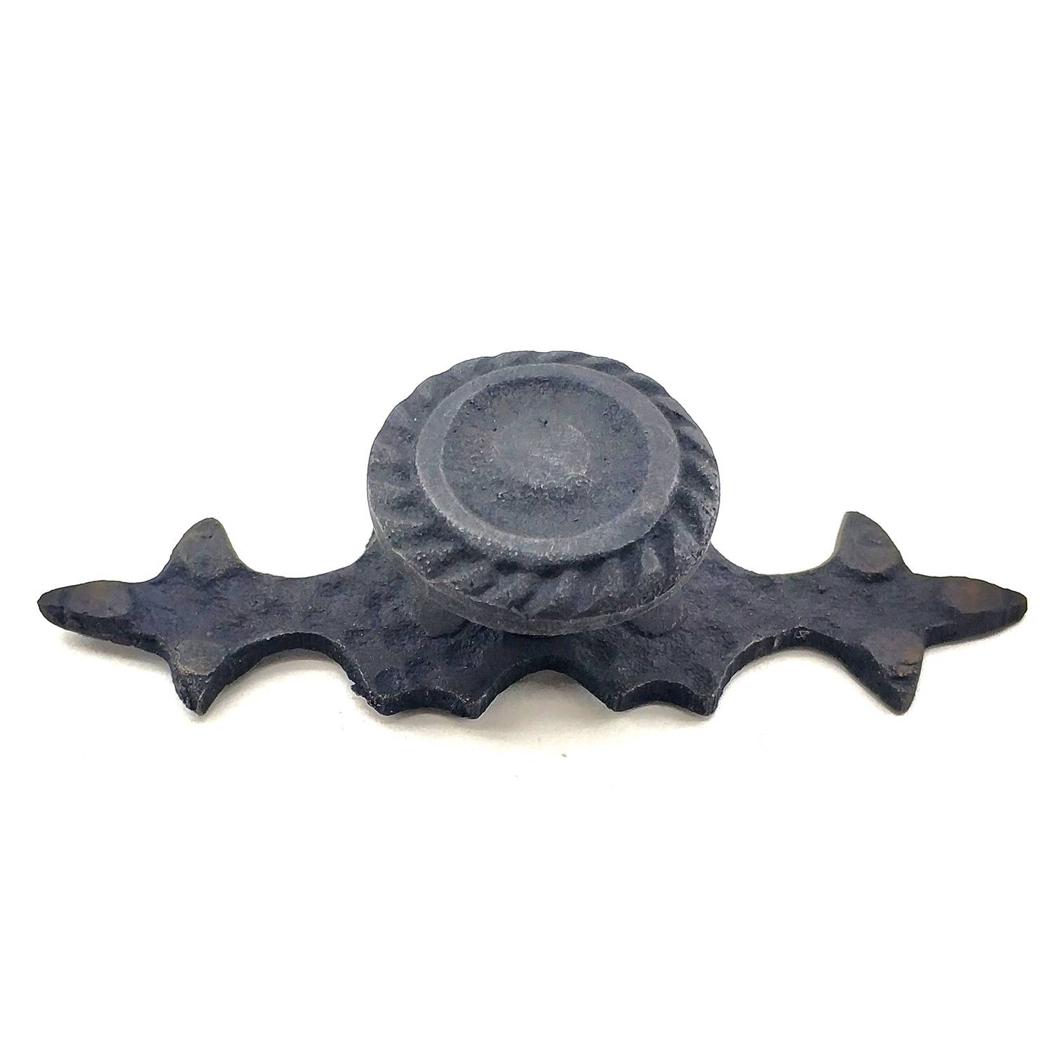 زر التحكم الزخرفي نحاسي بتصميم مخطط - 25x80 مم، تشطيب مؤكسد لتعزيز جمالية أثاثك بأناقة وفخامة