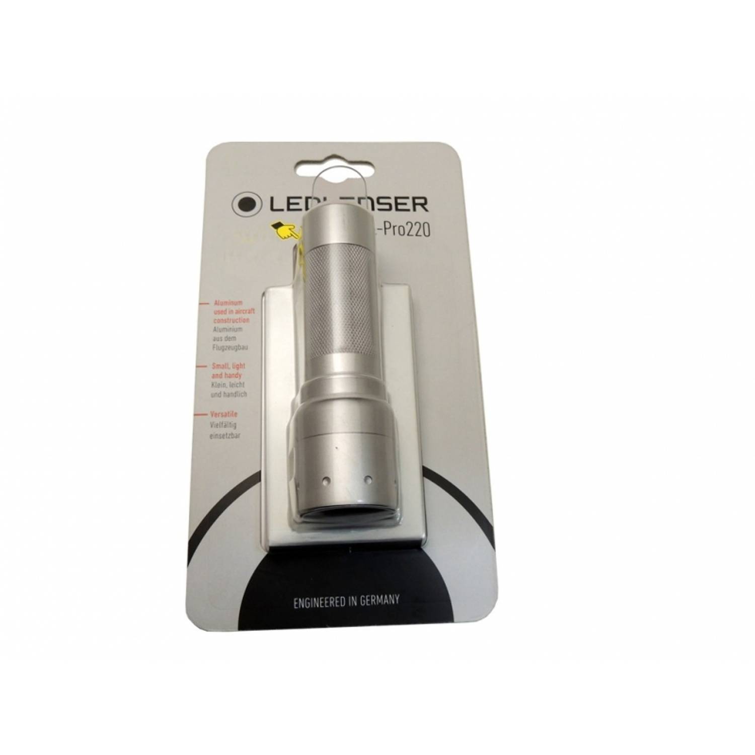 فانوس يدوي LED لينزر برو 220 للاستخدام الاحترافي، تصميم متين، قوة 220 لومن، عمر بطارية طويل، مثالي للأنشطة الخارجية والطوارئ