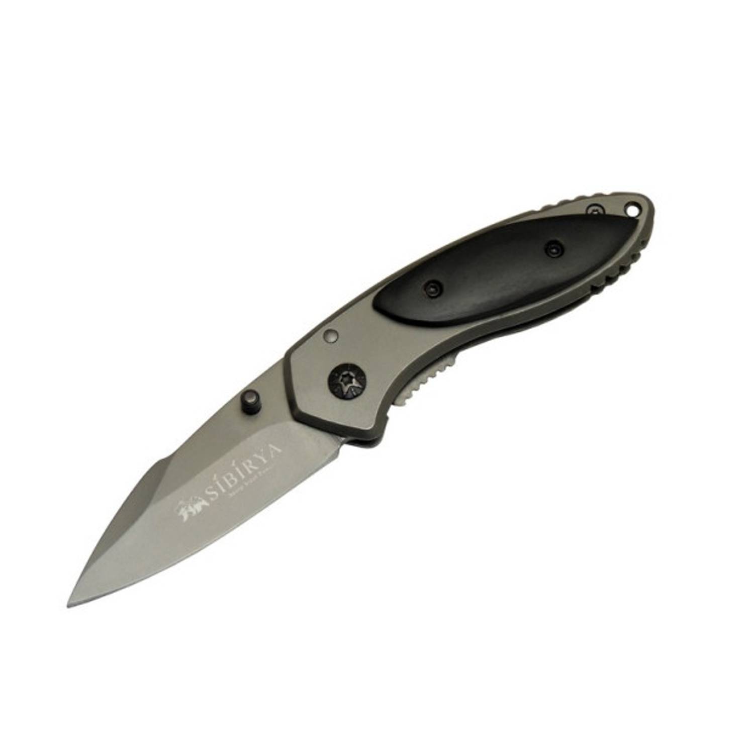 Сибирский карманный нож 14,5 см полуавтоматический с креплением на ремень для кемпинга и активного отдыха